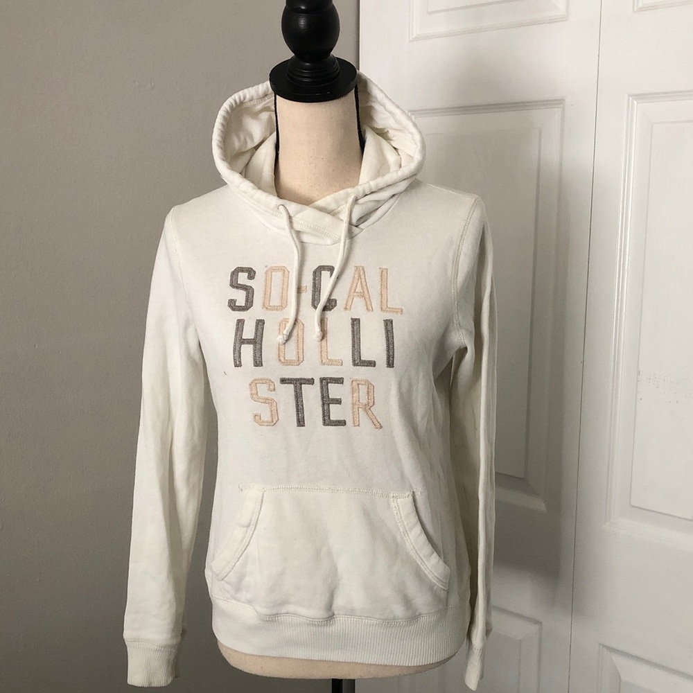 HOLLISTER Women So-Cal White Fleece Pullover Hoodie | S